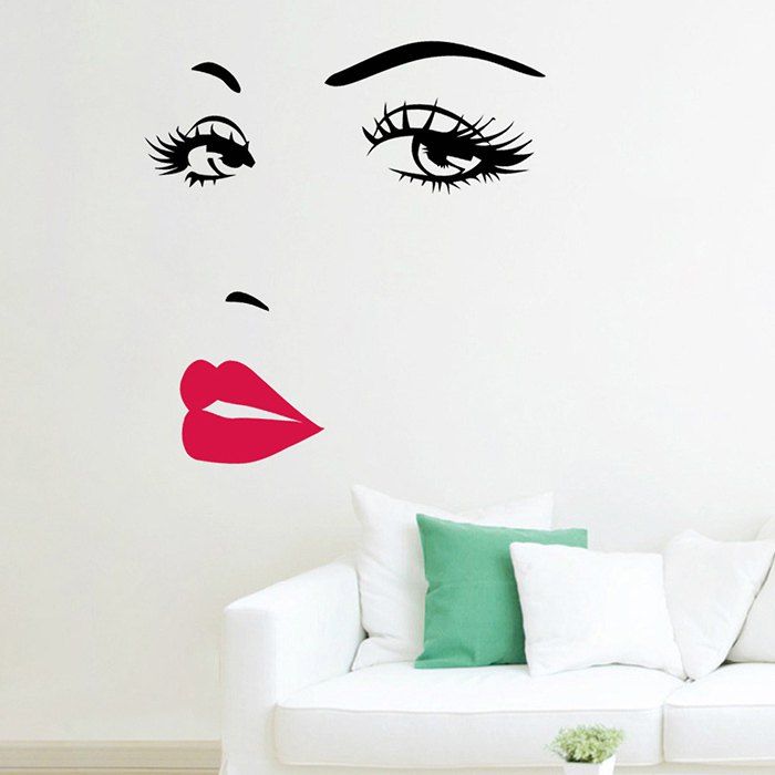 

Red Lip Beauty Wall Sticker, White
