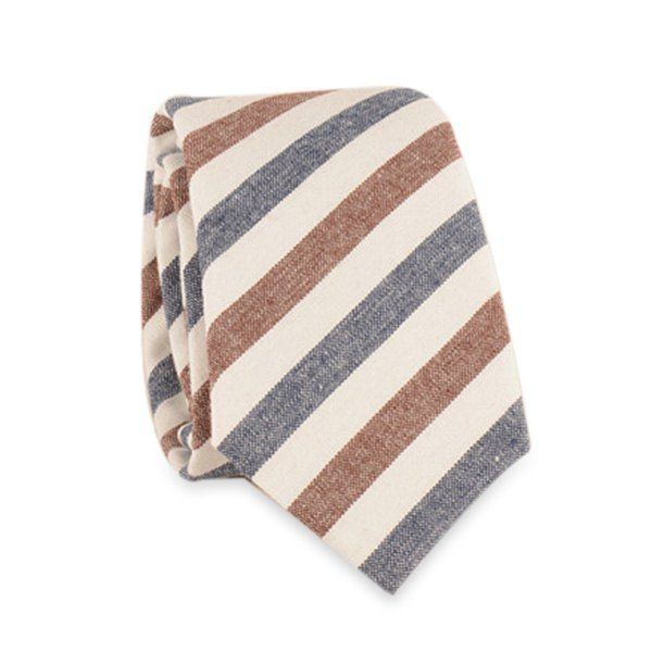 

Casual Striped Neck Tie, Cadetblue