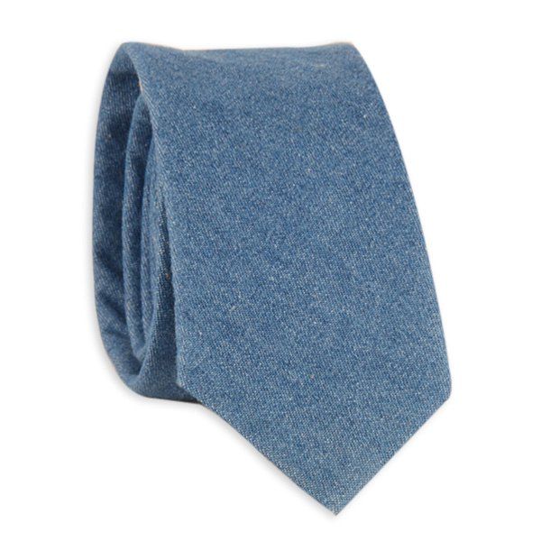 

Cotton Denim Neck Tie, Denim blue