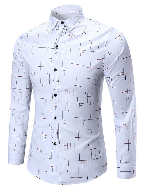 

Long Sleeve Scatter Print Shirt, White