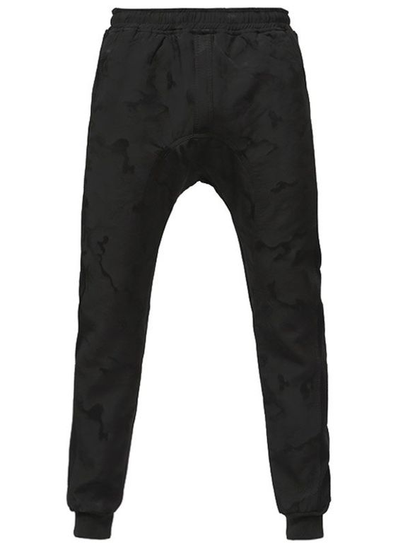 Camouflage Pantalon taille élastique Jogger - Noir 3XL