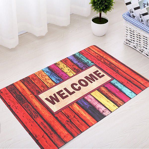 

Non-Slip Absorbent Rubber Stripe Bath Mat, Colormix
