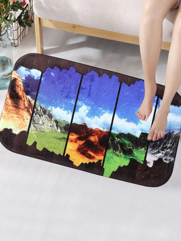 

Landscape Print Flannel Antiskid Rug, Colormix