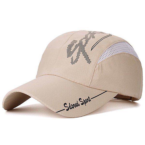 

Mesh Splicing Letters Printed Baseball Hat, Candy beige