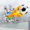 Autocollant Mural Ballon de Football en Feu 3D - Blanc 