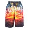 3D Sunset Graphic Hawaiian Shorts Print Board - multicolore L