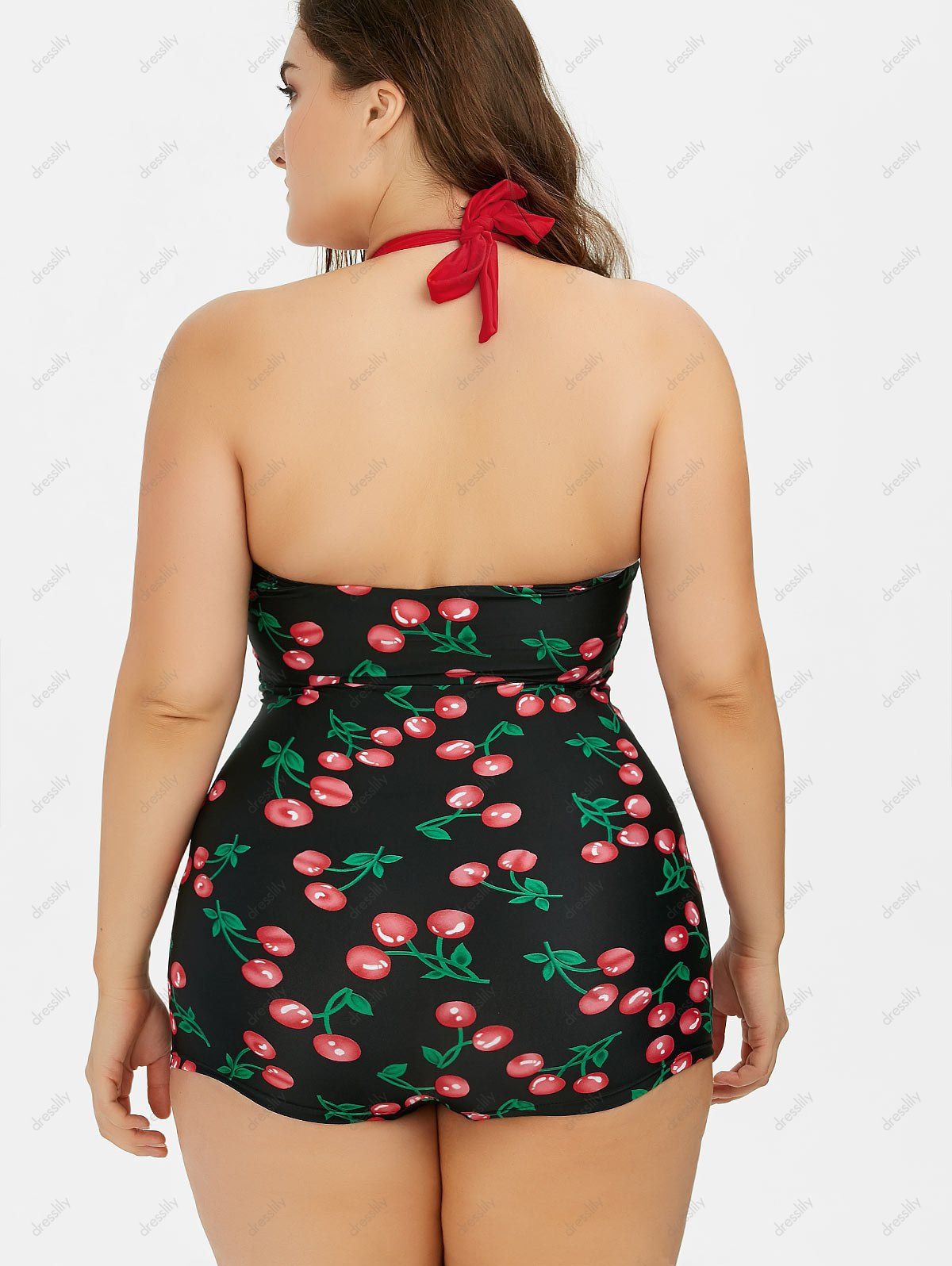 That plus size halter cherry boyshort vintage bathing suit for cash