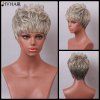 Siv Cheveux courts Layered Full Cut Bang Bouffant perruque de cheveux humains - multicolore 