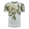 T-shirt court dragon manches Imprimer - Blanc 2XL