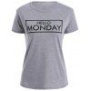 Manches courtes Bonjour lundi Graphic Tee - Gris 2XL