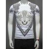 Paisley et Tiger T-shirt imprimé - Blanc 2XL