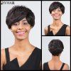 Siv Cheveux courts Layered Haircut Side Bang perruque de cheveux humains - JET NOIR 01 