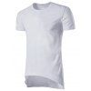Ourlet asymétrique ras du cou T-shirt - Blanc 2XL