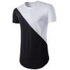 Color Block T-shirt de Hem géométrique - Blanc L