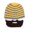Winter Whimsy Manuel Stripe Acrylique tricotée Beard Hat Set - Jaune 