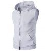 Zip Up T-shirt sans manches à capuche - Blanc 2XL