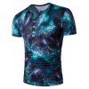 Half Bouton Nebula Print Henley Shirt - Vert 2XL