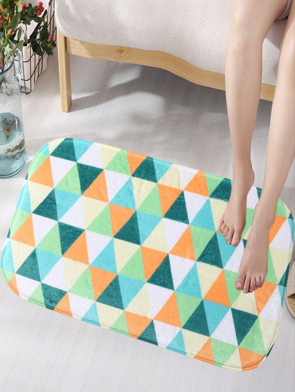 

Create Triangles Skid Resistant Flannel Area Bath Mat, Colormix