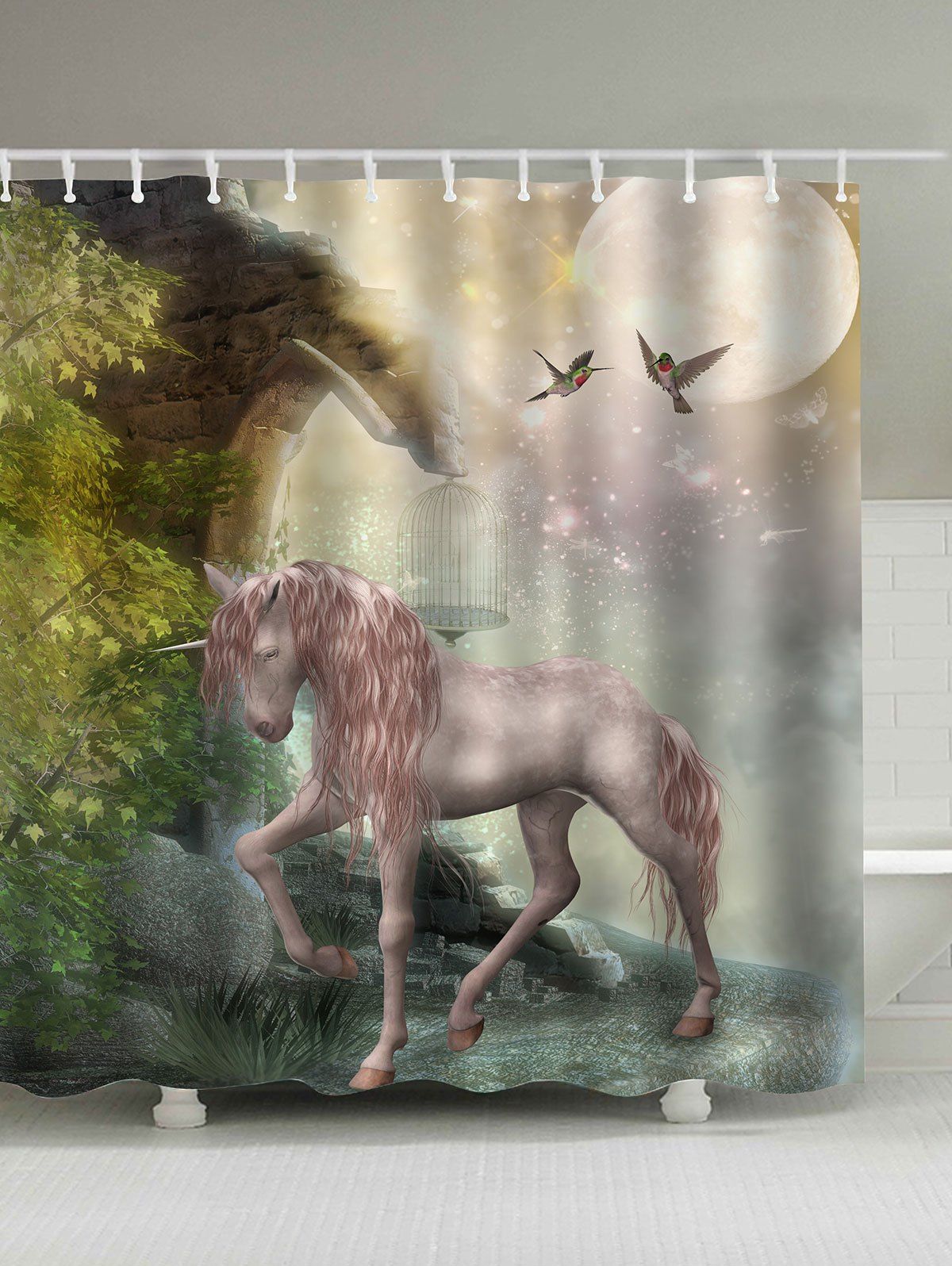 

Pegasus Forest Shower Curtain, Colormix