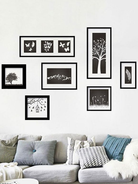Natural Plant DIY mur décoratif autocollant Art - Noir 60*90CM
