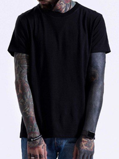 

Basic Crew Neck Short Sleeve T-Shirt, Black