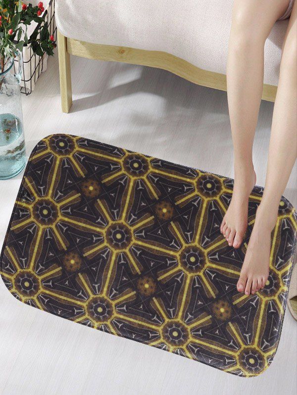 

Creative Grid Printing Flannel Antiskid Rug, Colormix