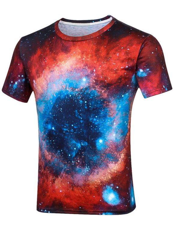 Galaxy Print 3D T-shirt à manches courtes - multicolore 3XL