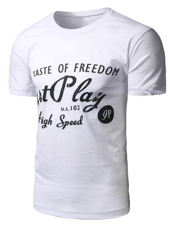 Imprimé à manches courtes T-shirt graphique - Blanc XL