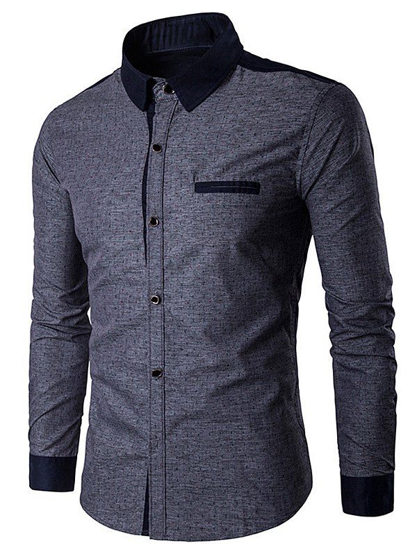 

Edging Anchor Print Long Sleeve Shirt, Deep gray