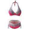 s 'Bikini Chic Plus Size Flower Print Halter femmes - Rouge 5XL