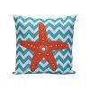 Starfish Wavy Coussin décoratif de couverture de cas - Bande Bleu 45*45CM