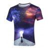 Galaxy Porte spirale à manches courtes T-shirt - multicolore L