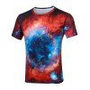 Galaxy Print 3D T-shirt à manches courtes - multicolore L