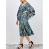 Criss Cross Flare manches taille coulissée Robe - Paon Bleu M