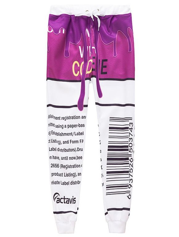 Pantalon imprimé graphique Lace Up Jogger - multicolore XL