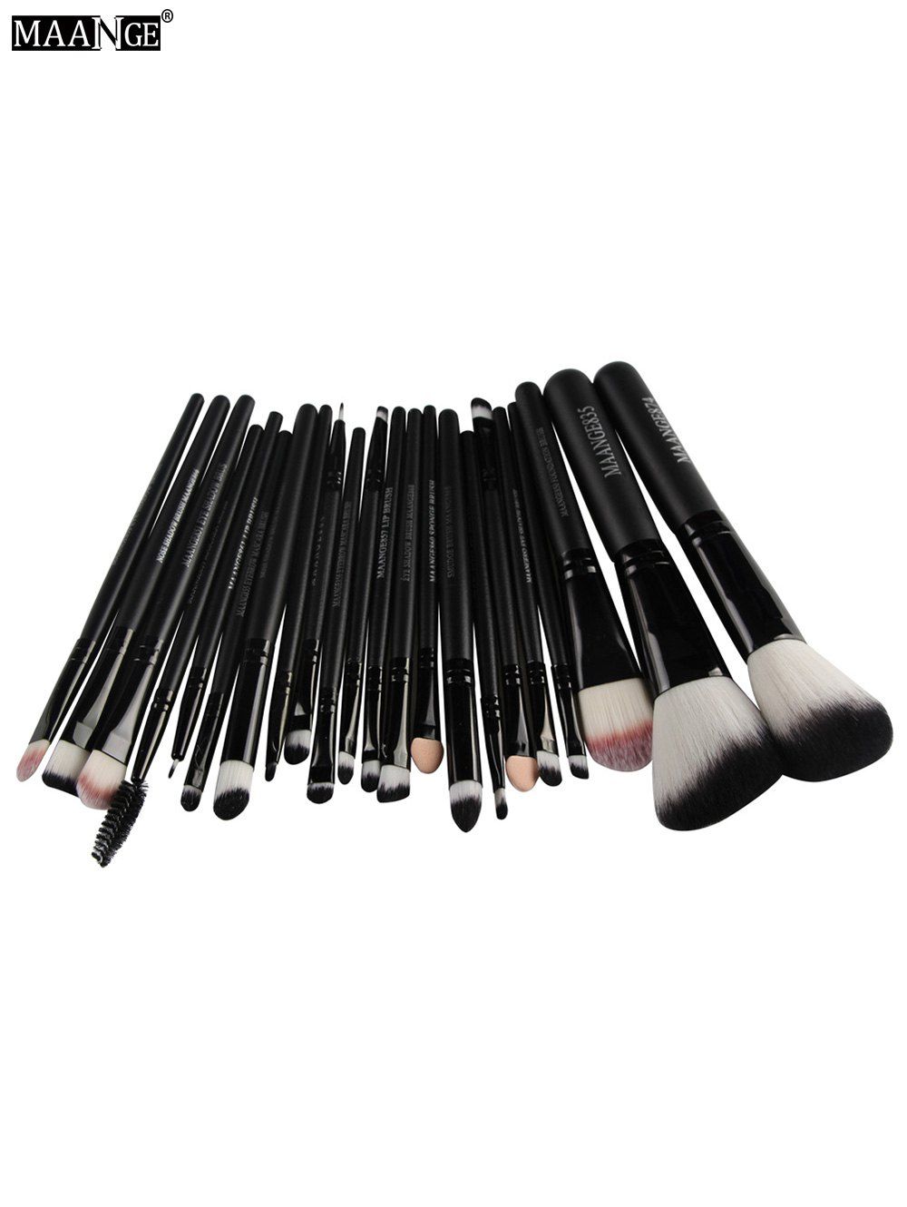 

MAANGE Fiber Eye Makeup Brushes Kit, Black