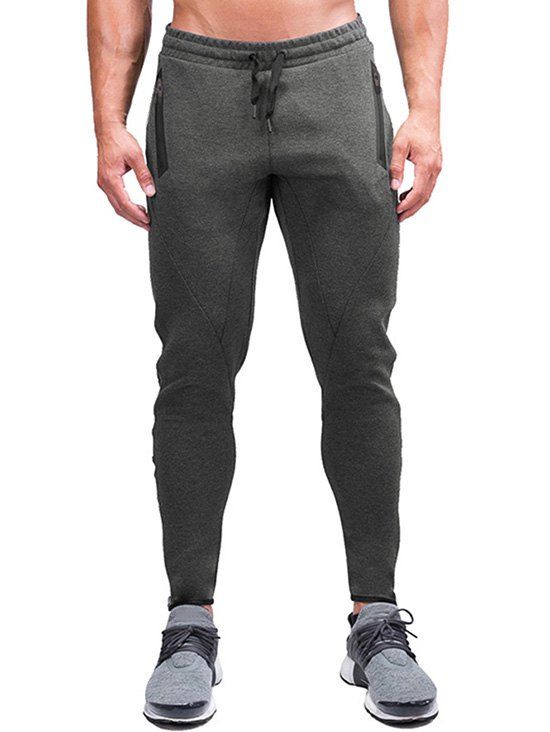 Zip Cuff Skinny Sweatpants - Gris XL