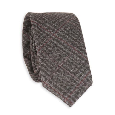 

Tiny Plaid Formal Neck Tie, Deep gray