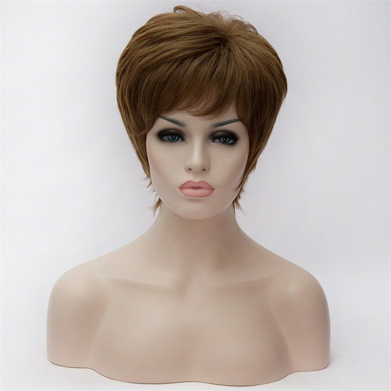 

Shaggy Natural Wavy Spiffy Short Inclined Bang Capless Synthetic Light Blonde Mixed Wig For Women, Colormix