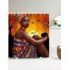 Rideau de Douche Anti-Moisissure à Imprimé Fille Africaine Style Tribal - multicolore 180*200CM
