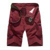 Zip Fly poches Shorts Conception Cargo - Rouge vineux 30