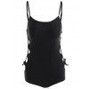 Lace Up Underwire Maillot une pièce - Noir XL