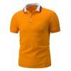 À manches courtes T-shirt de broderie coloré - Orange 3XL