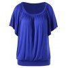 Raglan manches Hem Band T-shirt - Bleu XL
