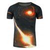 Galaxy 3D à manches courtes et T-shirt léger Imprimer - multicolore 2XL