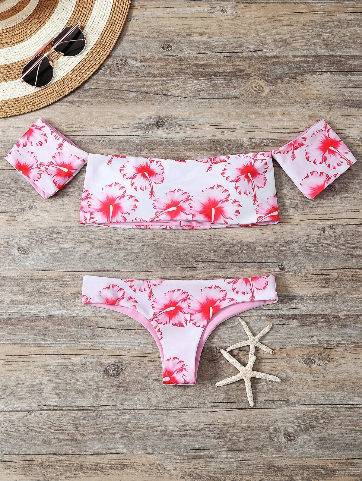 

Off Shoulder Bikini Suit, Pink
