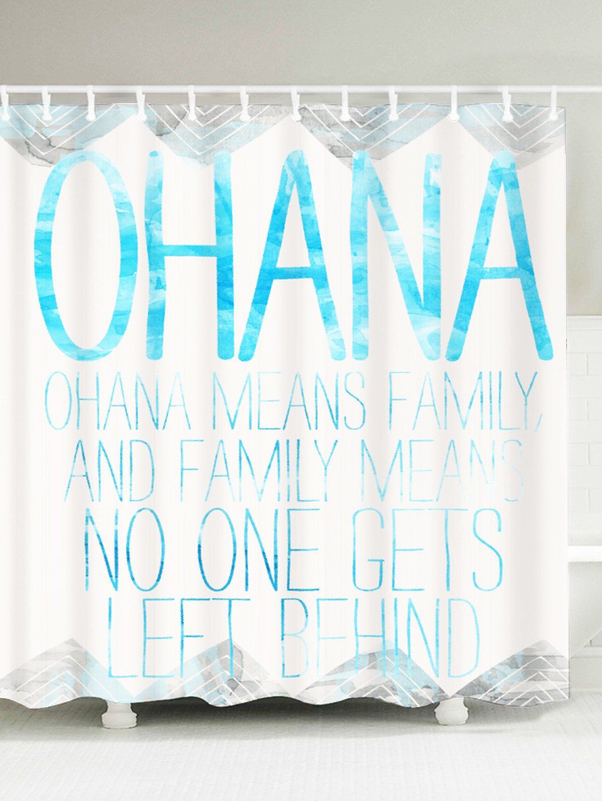 

Letter Quote Polyester Fabric Shower Curtain, White