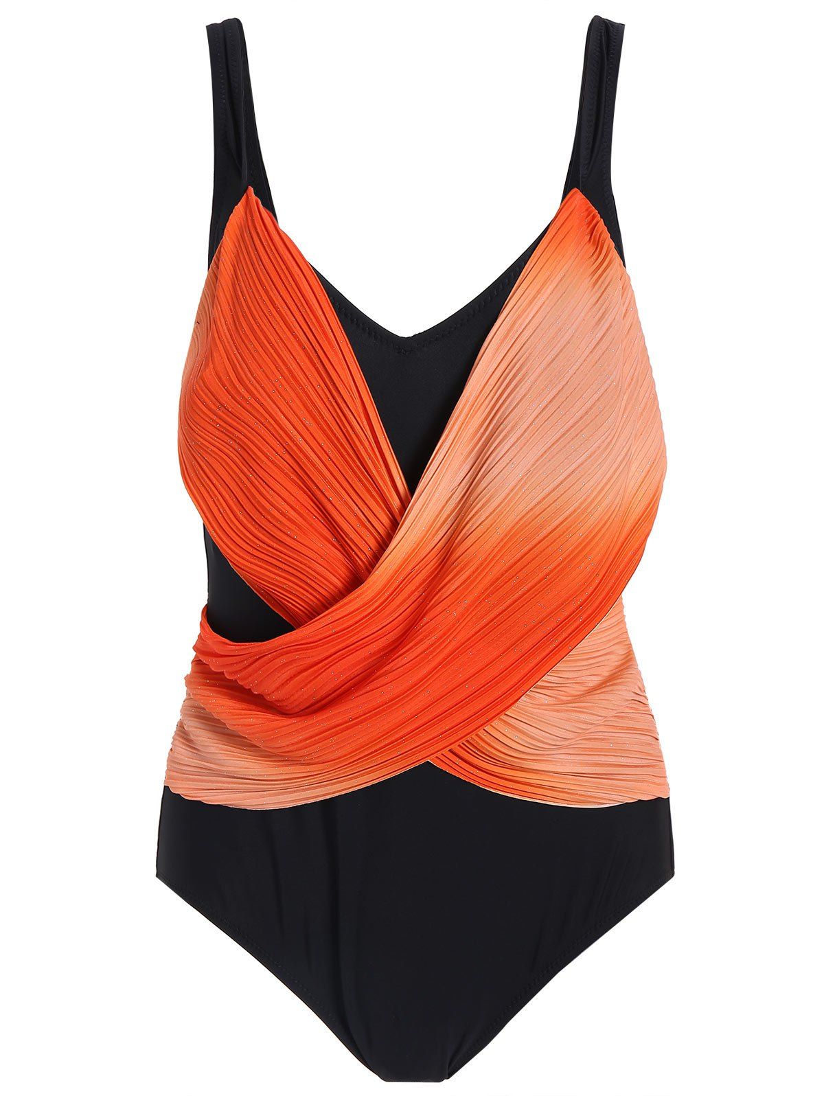 

Ombre Retro Plus Size One Piece Swimwear, Orange