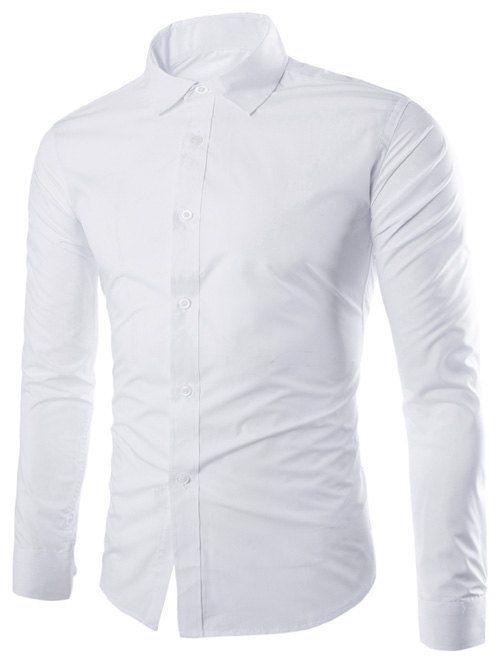 

Long Sleeve Slimming Business Shirt, White