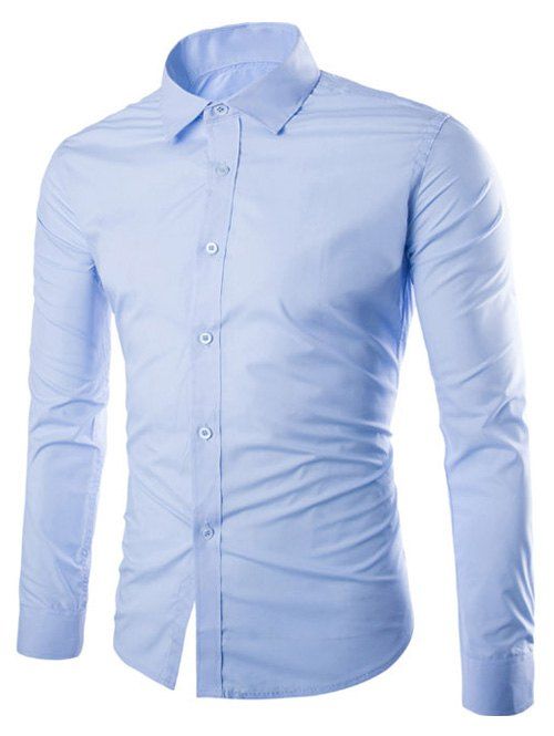 

Long Sleeve Slimming Business Shirt, Light blue